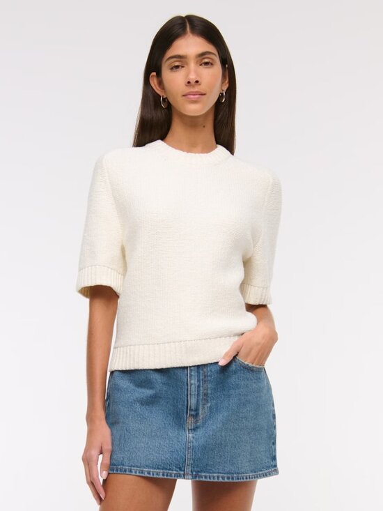 Abercrombie & Fitch Sweaters - The A&F Madeline Textural Crew Sweater Tee